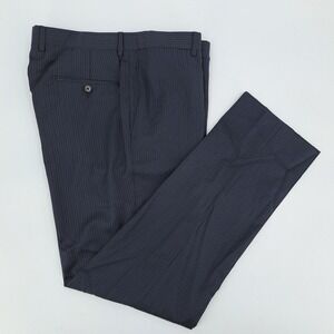 Ted Baker Endurance Dress Pants Mens 35R 100% Wool Navy Blue Pinstripe Jim CT